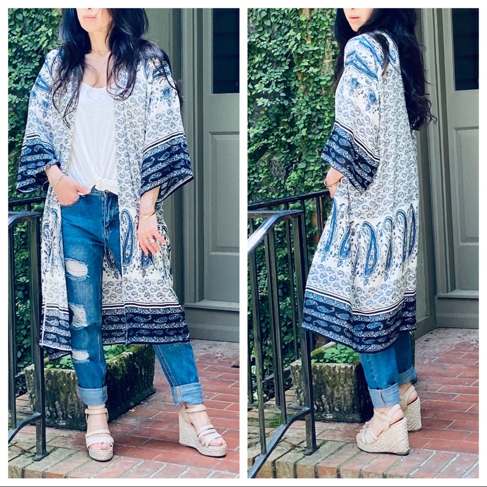 BOHO CHIC LONGLINE KIMONO - Picture 4 of 8